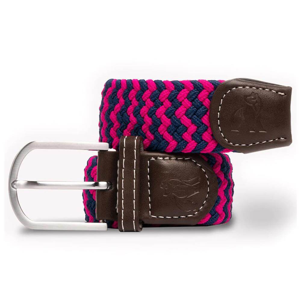 Swole Panda Woven Belt - Pink / Blue Zigzag